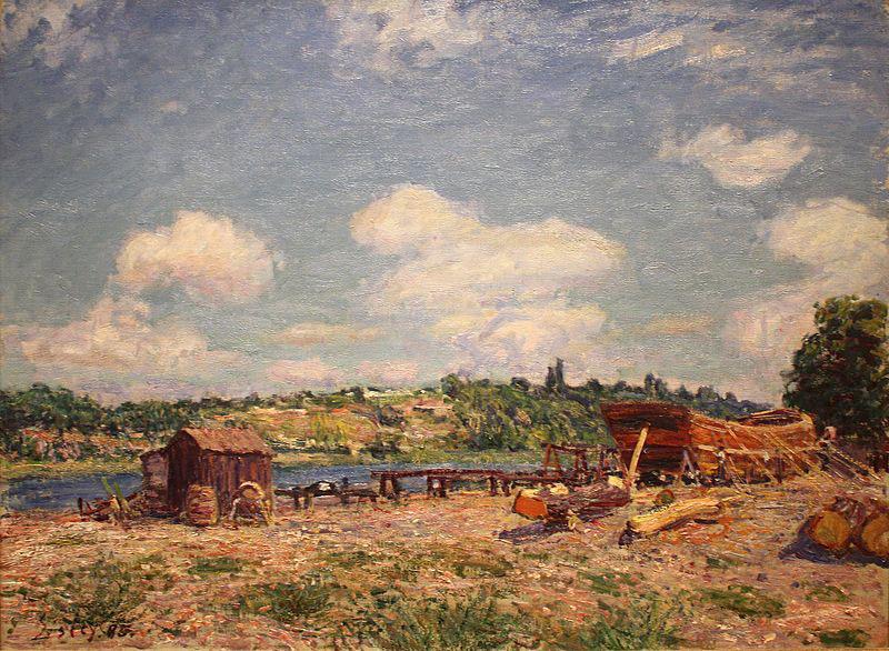 Alfred Sisley Boatyard at Saint-Mammes oil painting picture